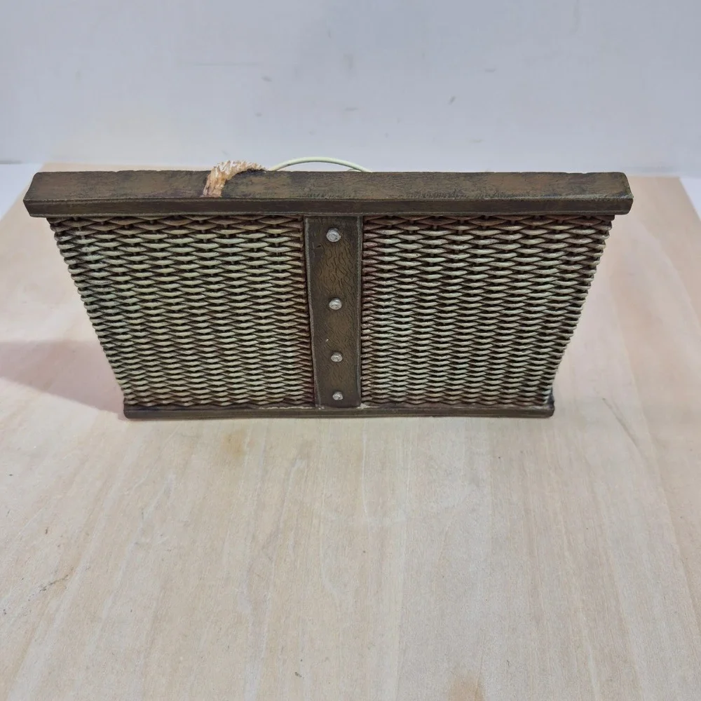 Rustic Fishing Creel Letter Holder Resin Desk Organizer Cabin Decor Fly Fishing
